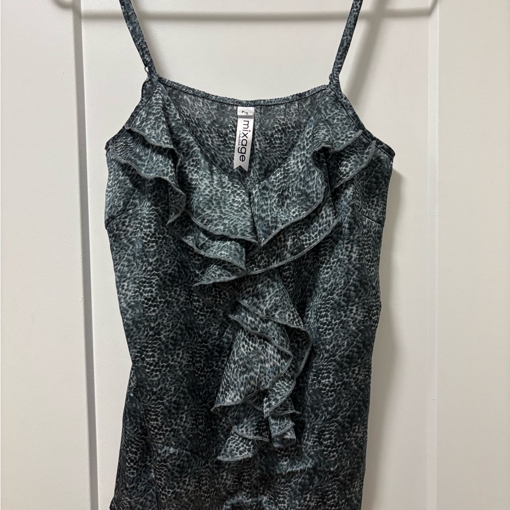 Gray Ruffle Women's Top